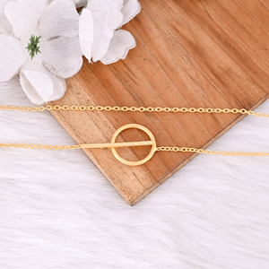 Delicado Collar de Cadena Chapado en Oro con Dije Redondo de Latón Macizo, para Uso Diario, Regalo para Ella - Product Image 5