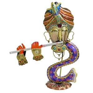 Portavelas de Té Krishan Ji Hecho a Mano, Ecológico, Ideal para la Sala de Pooja, Decoración Espiritual y Hermosa Iluminación Festiva - Product Image 1