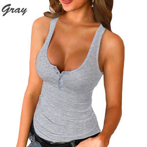 Débardeurs Muscle Fit couleur unie pour femmes débardeurs sans manches 100% coton débardeur pour femmes avec logo personnalisé à prix abordable - Product Image 2