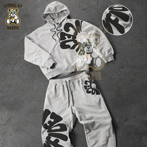 Ensemble de jogging pour homme en coton 100% avec logo imprimé en relief, sweat à capuche et pantalon de survêtement mi-lourd, style streetwear, vente en gros OEM personnalisée - Product Image 4