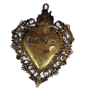 Juego de 2 piezas de caja de corazón sagrado de Metal con acabado dorado Ex Voto colgante de corazón sagrado para Iglesia regalo y decoración católica decorativa - Product Image 4