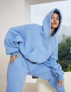 Sudaderas con capucha de gran tamaño rosa para mujer, Sudadera con capucha Lisa para mujer, Sudadera con capucha de lana para Otoño e Invierno - Product Image 5