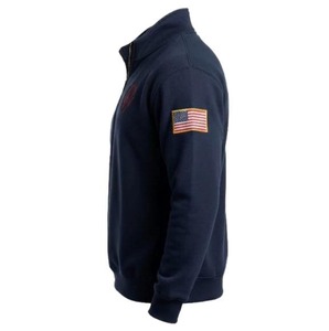 Sweat-shirt personnalisé pour homme en coton épais, col montant zippé, en molleton bouclette, écologique, OEM ODM - Product Image 4