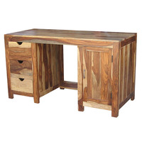 Bureau d'ordinateur et table de comptoir en bois de sheesham indien, meubles de bureau élégants
