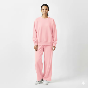 Ensemble sweat-shirt et pantalon de survêtement décontracté et confortable pour femme, en molleton doux et respirant, écologique, service OEM - Product Image 3