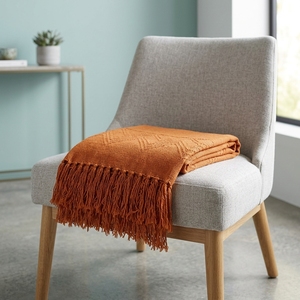 Manta Decorativa Larga y Ligera de Tela Suave Tejida Naranja, Textil para el Hogar, Bufandas para Bebés, Chales, Cubrecama para Sofá - Product Image 2