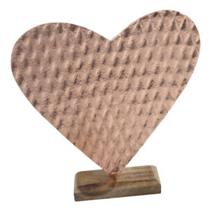 2023 Personalizado X Mas Tree Accesorios de mesa Nuevo diseño Base de madera Corazón de metal Regalos de Navidad Cantidad a granel Fábrica - Product Image 3