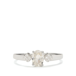 Anillo de Zirconia Cúbica Ratanakiri con Corte Radiante en Plata de Ley Chapada en Rodio con Engaste Geométrico de 0.99 Quilates - Product Image 2