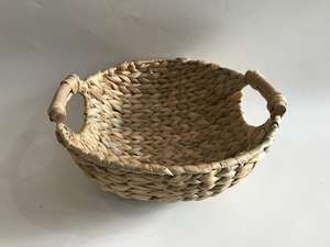 ถาดผักตบชวาทรงกลมพร้อมที่จับถาดเสิร์ฟสานด้วยมือตะกร้าเก็บของตกแต่งบ้านเป็นมิตรกับสิ่งแวดล้อมของตกแต่งบ้านตามธรรมชาติ - Product Image 5