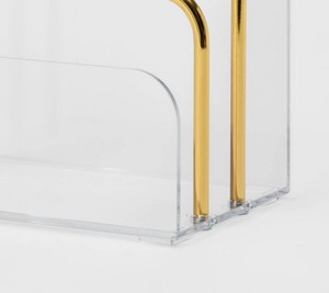 Plateau organisateur bureau lettre organisateur support acrylique transparent avec support or Amazon vente chaude bureau maison école porte-lettre - Product Image 3