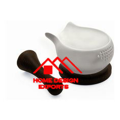 Accesorios de cocina Mortero de madera y pastel con acabado natural para moler especias Accesorios de cocina de alta calidad - Product Image 5