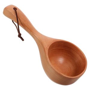 Cuillère en bois d'acacia noir naturel et sain, manche court, cuillères en bois personnalisées, ustensiles, cuillère de service en bois coréenne - Product Image 4