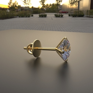 Avarta Bijoux Or 18 carats 1 carat Clous solitaires unisexe-Pièces simples - Product Image 6