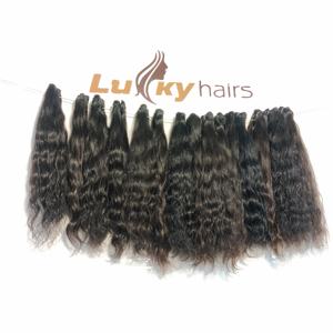 Precio al por Mayor, Extensiones de Cabello Humano Indio 100% Natural, Doble Trama a Máquina, Ondulado Profundo, Negro, en Paquetes Sueltos, de 8 a 32 Pulgadas - Product Image 3