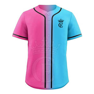 เสื้อเจอร์ซีย์เบสบอลติดกระดุมเสื้อเจอร์ซีย์สีทึบผลิตจากปากีสถาน - Product Image 1