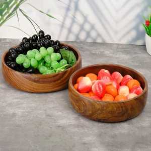 Cuencos y platos de ensalada de fruta con mango de madera pequeños de cocina, cuencos de coco y juegos de cucharas de madera - Product Image 2