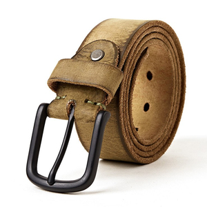 Cinturones Casuales de Cuero Genuino de Vaca para Hombre, Hebilla de Acero de Alta Calidad, Impermeables, Duraderos, Venta Directa de Fábrica - Product Image 1