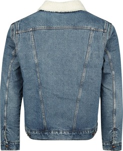 Veste en jean bleu clair personnalisée pour hommes Design tendance tendance Tissu imprimé en peau de mouton matelassé avec intérieur en fourrure Broderie personnalisée - Product Image 5