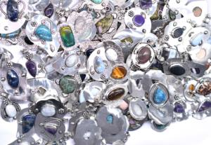 จี้925สไตล์วินเทจผสมหลากหลายรูปทรงอัญมณีธรรมชาติสัญลักษณ์ทางศาสนาคริสเตียนงานปาร์ตี้ทองเหลือง - Product Image 2