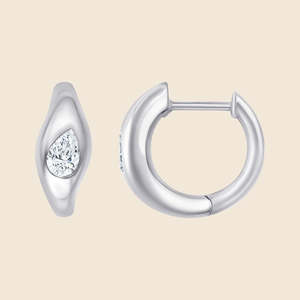 Pendientes de Aro con Diamantes Cultivados en Laboratorio, Corte Pera Descendente, 0.38 Quilates, F-VS, Elaborados en Oro Sólido de 14K, Producto Más Vendido - Product Image 2
