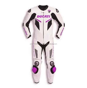 Combinaison de course moto Ducati en cuir, une pièce, combinaison de moto GP, certifiée CE, cuir de vachette blindé, couleurs personnalisables - Product Image 4