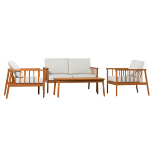 Ensemble de meubles d'extérieur en bois de teck et coussin Patio Garden - Jimy - Product Image 5