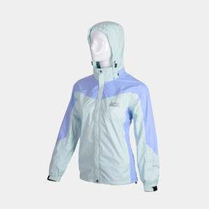 Chaqueta impermeable Reversible para mujer FHOH-tejido de poliéster acolchado a prueba de viento transpirable capucha con soporte cremallera Fitness estampado primavera - Product Image 5