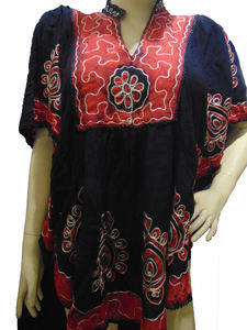 Small Size Strapless 100% Cotton Rayon <b>Kaftan</b> Handwoven Eco-Friendly Breathable Chiffon Washable Print Pattern Natural - Product Image 6