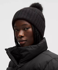 Gorro de Punto con Diseño Personalizado OEM, Mezcla de Lana Negra, Forro Polar, Pompón, Súper Suave, Cálido y Elástico, Unisex - Product Image 2