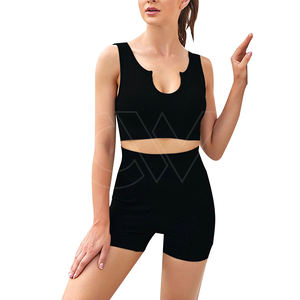 Vêtements de sport sans couture avec logo personnalisé Ensemble de soutien-gorge et shorts de sport pour yoga et entraînement de yoga grande taille pour femmes Ensembles de gymnastique et de remise en forme - Product Image 1