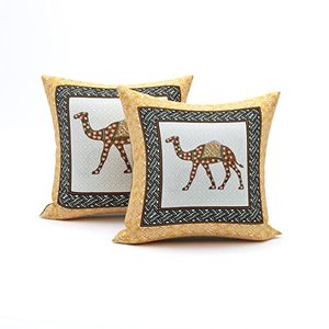 BLOCKS INDIA Ensemble de draps de lit imprimés Deewan en coton 8 pièces 1-Drap de lit 2-Housse de traversin 5-Housse de coussin 12 couleurs pour salon - Product Image 4