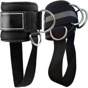 Correas de Tobillo Ajustables con Anillo en D, Acolchado de Neopreno, Cuero Transpirable, Protección Profesional Unisex, Soporte para Entrenamiento en el Gimnasio - Product Image 1