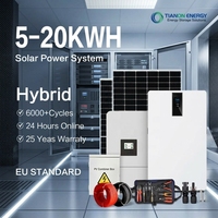 Batterie solaire LiFePO4 20KW avec contrôleur MPPT, système d'énergie solaire hybride hors réseau, kit complet, stockage d'énergie domestique, montage BIPV