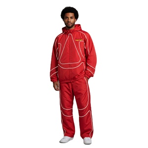 Stylish Men Windbreaker Tracksuit Breathable Activewear Jacket With <b>Matching</b> Pants Running Workout Comfortable Fashion - Product Image 1