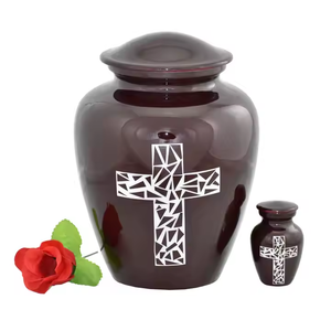 Urnes de cendres modernes Urnes de crémation en métal en aluminium Urne funéraire pour adultes pour garder les cendres humaines Bocaux de crémation commémoratifs de haute qualité - Product Image 1