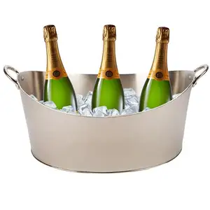 Fancy Design Metal Wine Cooler Large Champagne Chiller Beer Ice Bucket and Wine Tub High Quality Beverage Tub