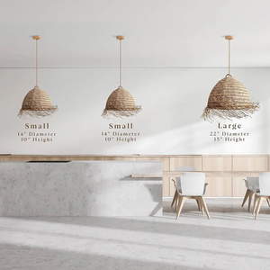 Seagrass Straw Pendant Lampshade Handcrafted <b>Light</b> <b>Cover</b> for Boho Living Spaces & Bedrooms Eco-Friendly Hanging <b>Light</b> - Product Image 4