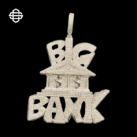Pendentif personnalisé en argent plaqué 925, style hip-hop, avec moissanite, motif dollar, pour homme, bijoux streetwear, personnalisable
