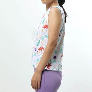 Camiseta sin Mangas para Mujer, Fabricación de Alta Calidad, Servicio OEM Personalizado, Último Diseño, Transpirable, Informal, 100% Algodón, Logotipo Personalizado - Product Image 2