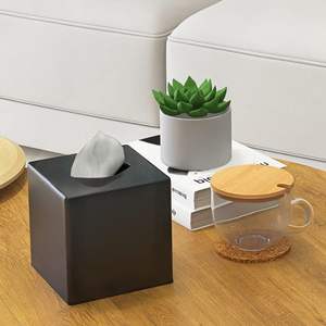 Boîte à mouchoirs couverture carré porte-mouchoirs rangement pour salle de bain comptoirs de vanité commodes support de nuit salons et bureaux - Product Image 5