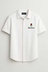 เสื้อเชิ้ตแขนสั้น100% ผู้ชาย, เสื้อเชิ้ตผ้าคอตตอนปักลายเสื้อฤดูร้อนโลโก้ออกแบบได้ตามที่ต้องการ - Product Image 6