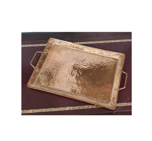 ถาดเสิร์ฟทองแดงแท้พร้อมหูจับ ชุบทองแดง สำหรับงานแต่งงาน งานเลี้ยง ใช้เสิร์ฟอาหารบนโต๊ะ - Product Image 4