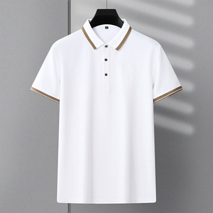 Camisetas de Golf Casuales de Punto con Logotipo Personalizado MJSI para Hombre, Algodón Grueso, Manga Corta, Ajuste Atlético Cómodo, Diseño de Puntos - Product Image 5
