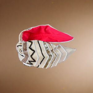 Premium Hand-embroidered Beadwork Unique Geometric Pattern Design Luxury Handmade Embroidered Headband <b>Fashion</b> <b>Accessory</b> - Product Image 2