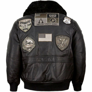 Blouson aviateur en cuir de streetwear haut de gamme pour hommes avec fermeture éclair, bouton, coupe-vent, hiver, isolé, vestes pour hommes - Product Image 6