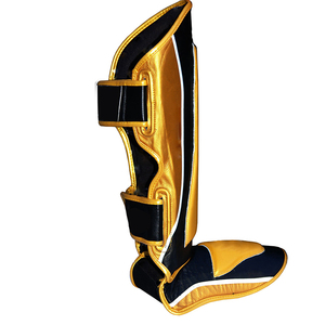 Espinilleras de seguridad con logotipo personalizado para adultos Almohadillas de paso de Karate elásticas MOQ bajo con diseño protector a todo color - Product Image 3