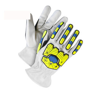 High Performance TPR Grain Leather Oilfield Safety Work Gloves Hi Vis Cuff Industrial Protective Impact Hand Arm Protection - Product Image 5