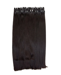 Paquetes de cabello Remy indio recto natural Extensiones de tejido de 100g Extremos dibujados individuales - Product Image 1