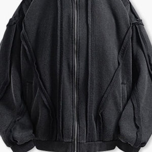 2025 venta al por mayor de fábrica ácido lavado cara completa hombres sudaderas con capucha peso pesado Streetwear cremallera hombres sudaderas con capucha sudadera 100% algodón - Product Image 6