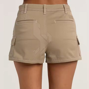 Shorts cargo décontractés pour femmes, taille haute, respirants, 100% coton, séchage rapide, écologiques, avec passants de ceinture élastiques pour le voyage - Product Image 3